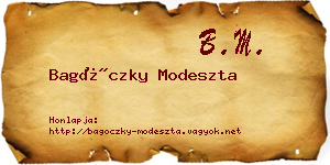 Bagóczky Modeszta névjegykártya